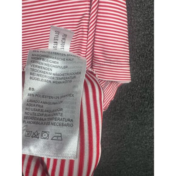 Oobe Golf Polo Shirt Mens Size L Red Striped  Short Sleeve Collared - Picture 5 of 9